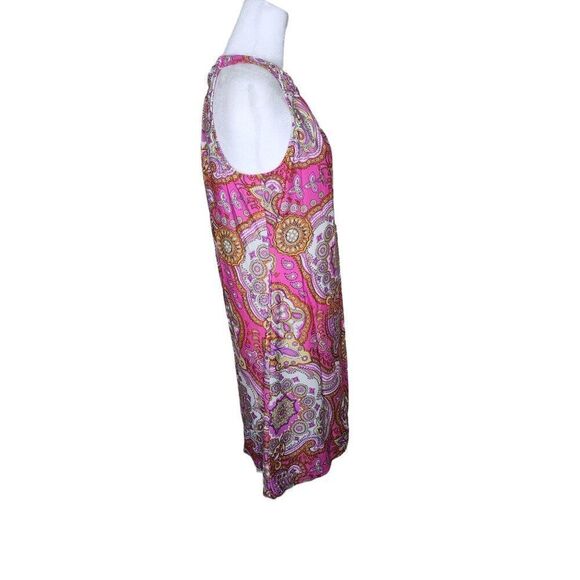 Jude Connally Sleeveless Halter Neck Paisley Shift Dress Womens M Pink - Picture 2 of 6